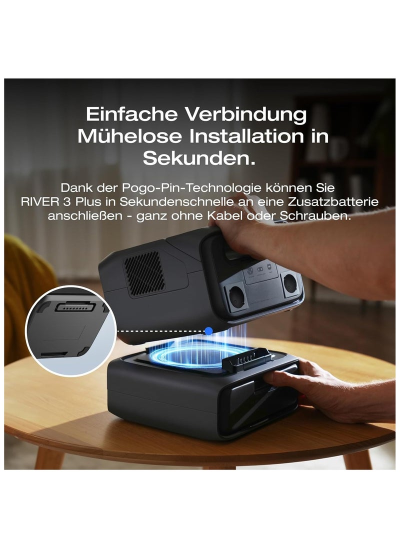 ECOFLOW EcoFlow RIVER 3 Max (RIVER 3 Plus&EB300) Portable Power Station – 572Wh LFP Battery, 1200W Output, <10 ms UPS, Wireless Connection, Solar Generator for Camping & RV  - Image 4