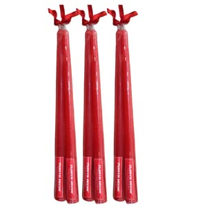 Indoblaze Unscented Red Taper Candles | Long Candles for Home Decor | Candle Sticks, Pack of 6, Paraffin Wax - Image 3