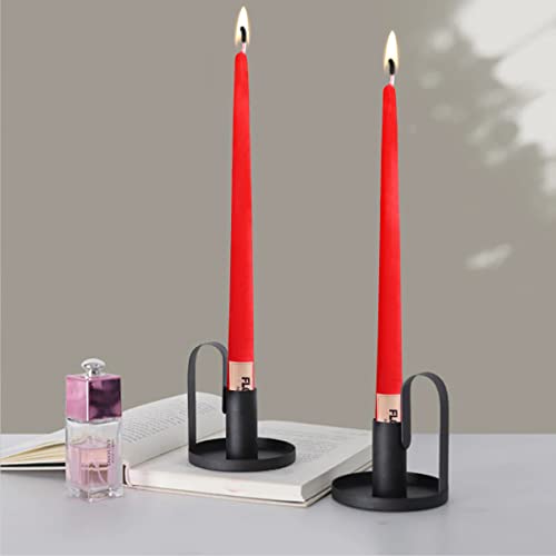 Indoblaze Unscented Red Taper Candles | Long Candles for Home Decor | Candle Sticks, Pack of 6, Paraffin Wax - Image 1