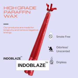 Indoblaze Unscented Red Taper Candles | Long Candles for Home Decor | Candle Sticks, Pack of 6, Paraffin Wax - Image 4