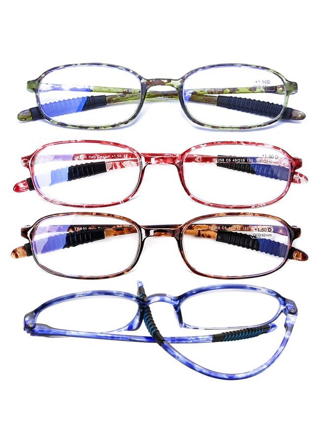 AQWANO 4 Pack Computer Reading Glasses Blue Light Blocking Lightweight TR90 Flexible Frame UV400 Protection Readers for Women Men +2.75 - Image 1
