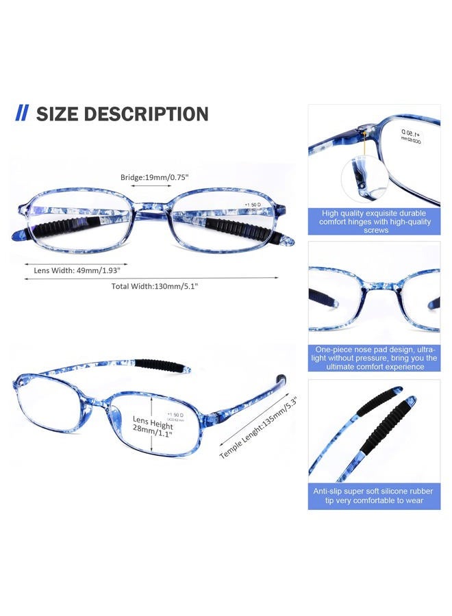 AQWANO 4 Pack Computer Reading Glasses Blue Light Blocking Lightweight TR90 Flexible Frame UV400 Protection Readers for Women Men +2.75 - Image 2