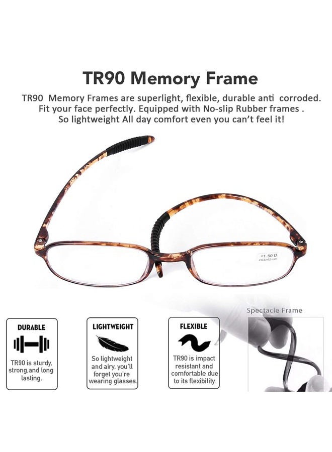 AQWANO 4 Pack Computer Reading Glasses Blue Light Blocking Lightweight TR90 Flexible Frame UV400 Protection Readers for Women Men +2.75 - Image 3