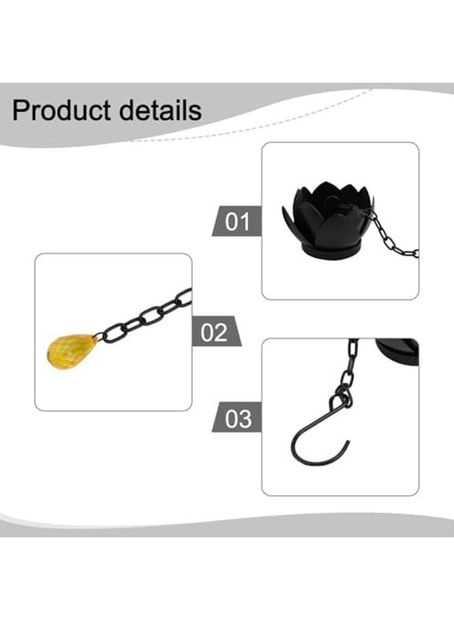 سلسلة المطر اليابانية 5 لوتس 1.2 متر زينة تصريف حديقة خارجية - Image 5