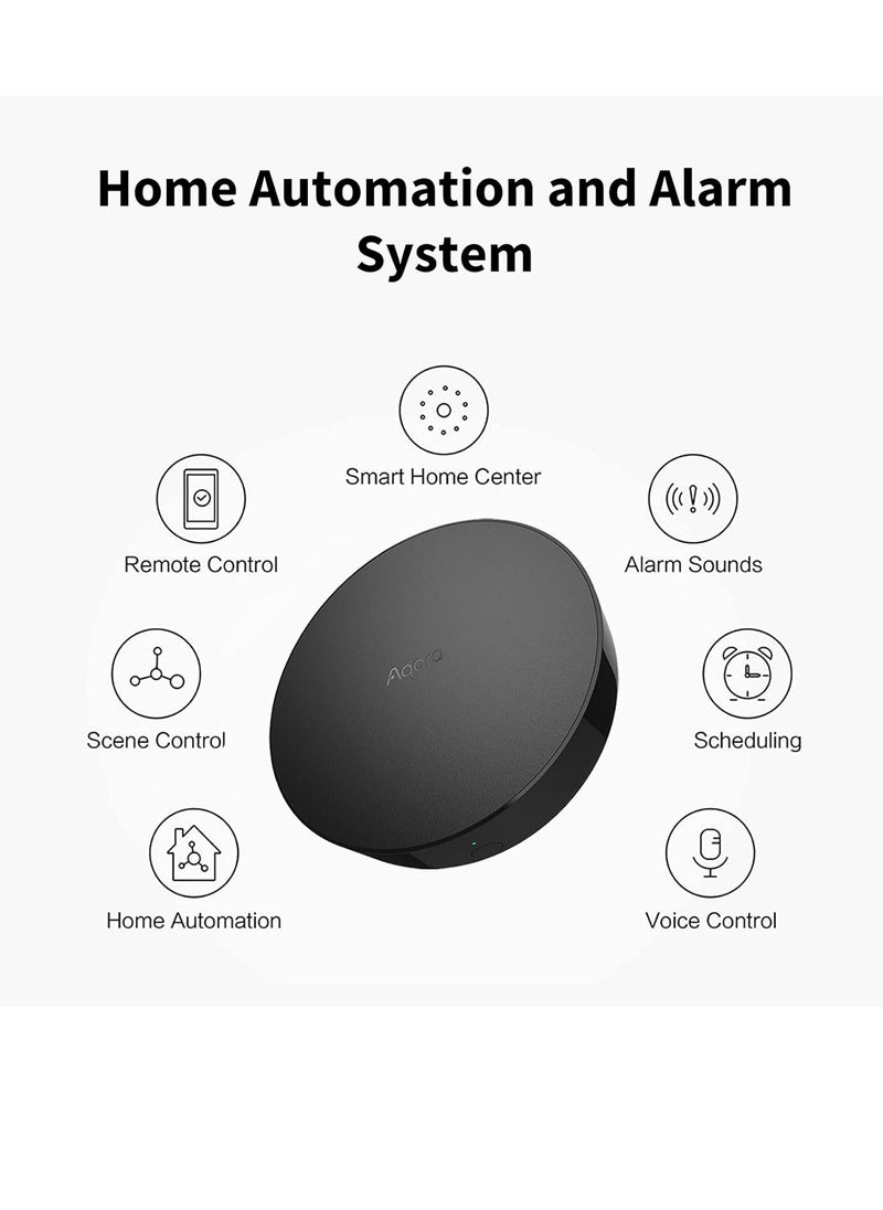 Aqara - Hub M2 Smart Home Center,Zigbee 3.0 Support,Up to 128 Devices,360° Infared Control,Ethernet RJ45 Port,Built In Speaker,USB Power All Round Compatibility,Black HM2-G01 - Image 1