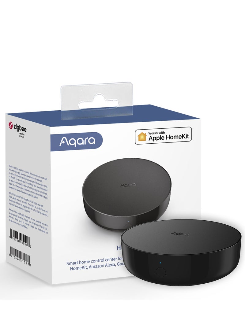Aqara - Hub M2 Smart Home Center,Zigbee 3.0 Support,Up to 128 Devices,360° Infared Control,Ethernet RJ45 Port,Built In Speaker,USB Power All Round Compatibility,Black HM2-G01 - Image 1