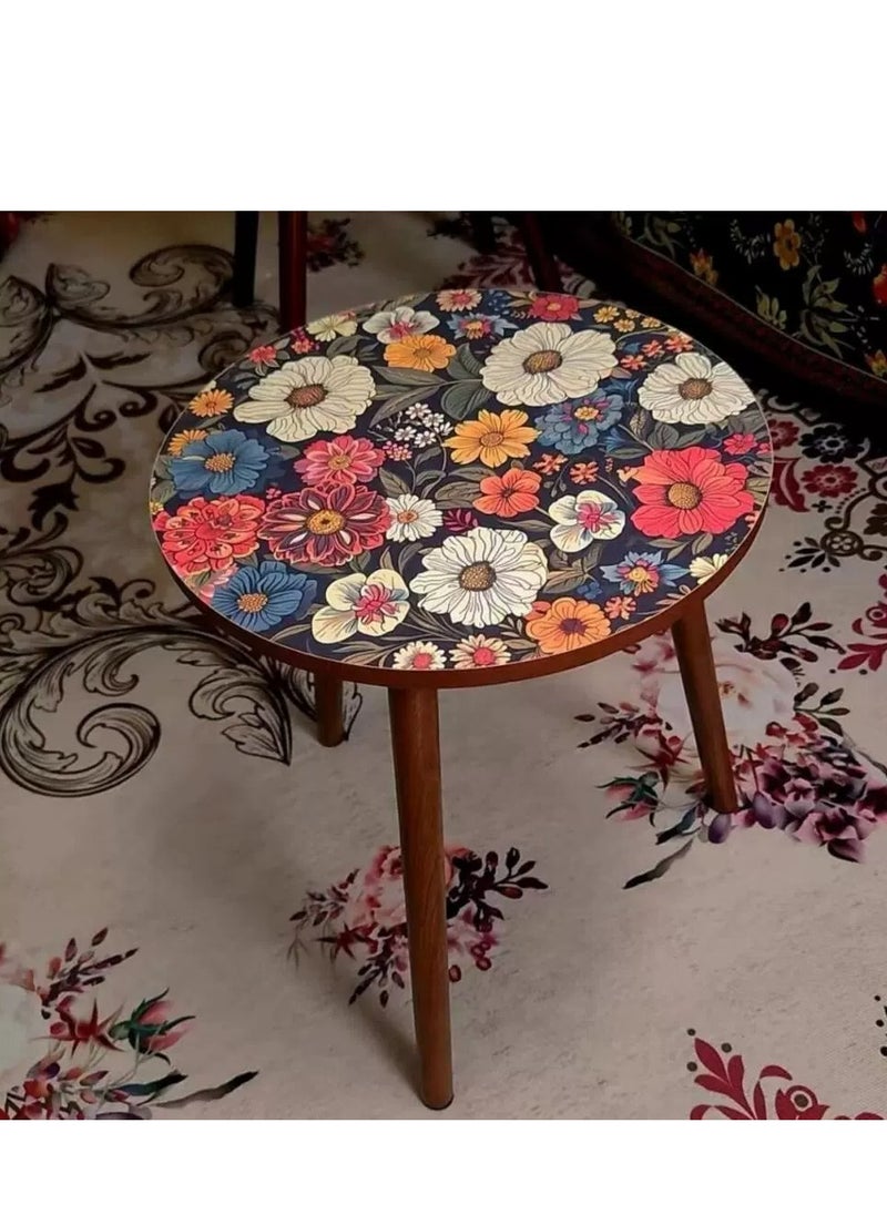 Y&D - Mandola Side Table Coffee Table Sofa Side Cabinet Nordic Pattern Bedroom Small Round Table Living Room Corner Table - Image 1