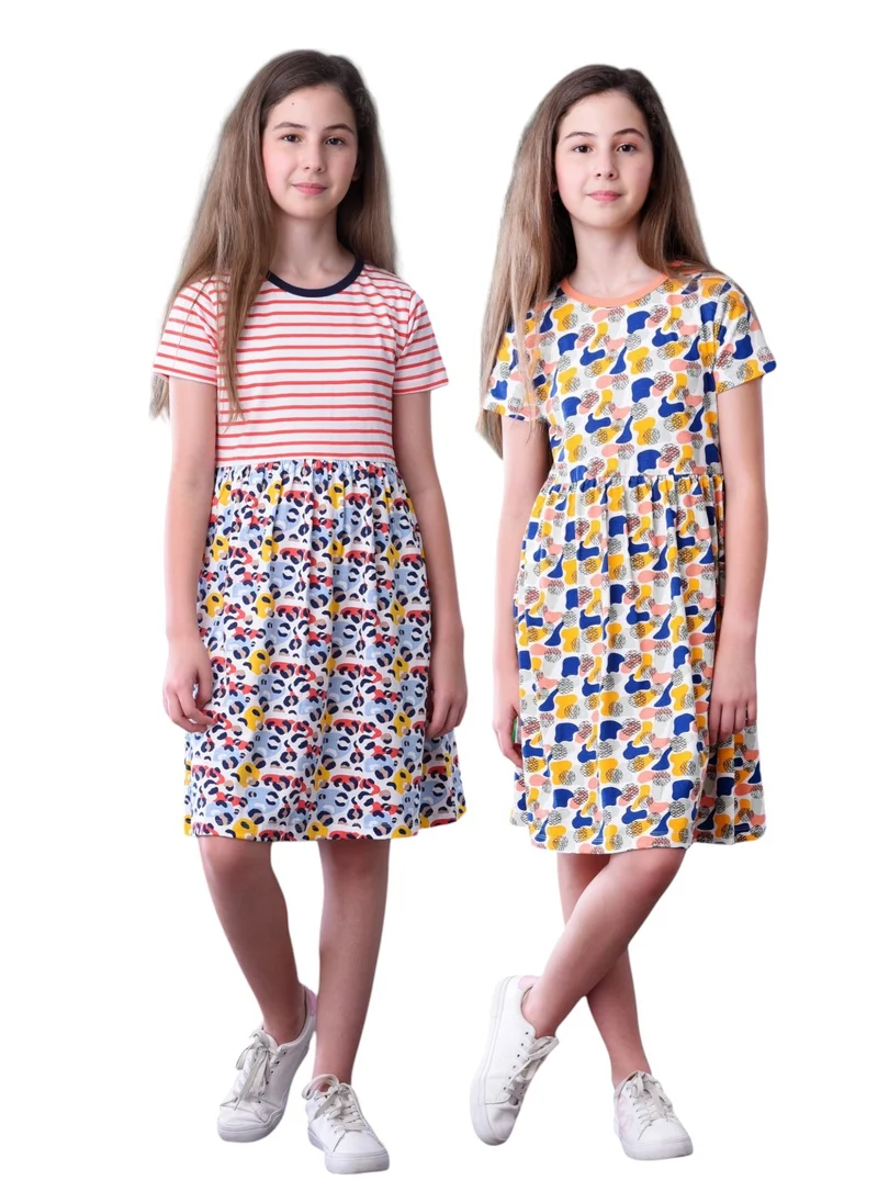 فكتور اند جين MULTIPACK -GIRLS CASUAL PRINTED DRESS (2 PC)