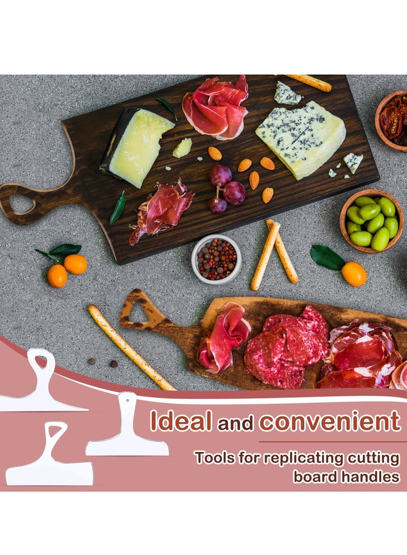 SYOSI Router Templates for Woodworking, 3PCS Charcuterie Template Acrylic Handle Cutting Board Router Template, Angled Curvy Tracing Stencils Guide Tools for Kitchen - Image 4