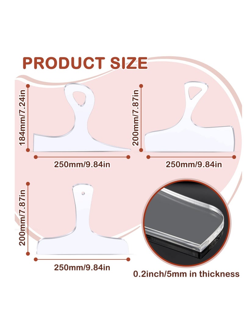 SYOSI Router Templates for Woodworking, 3PCS Charcuterie Template Acrylic Handle Cutting Board Router Template, Angled Curvy Tracing Stencils Guide Tools for Kitchen - Image 2