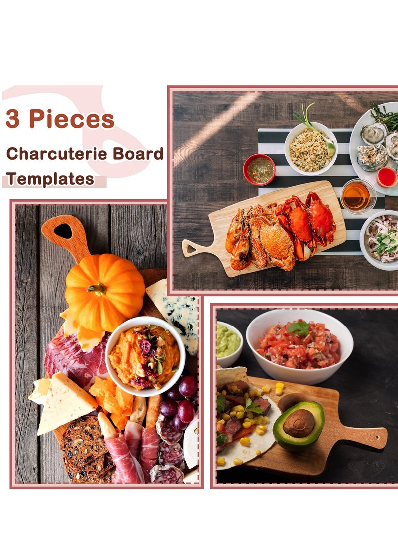 SYOSI Router Templates for Woodworking, 3PCS Charcuterie Template Acrylic Handle Cutting Board Router Template, Angled Curvy Tracing Stencils Guide Tools for Kitchen - Image 5