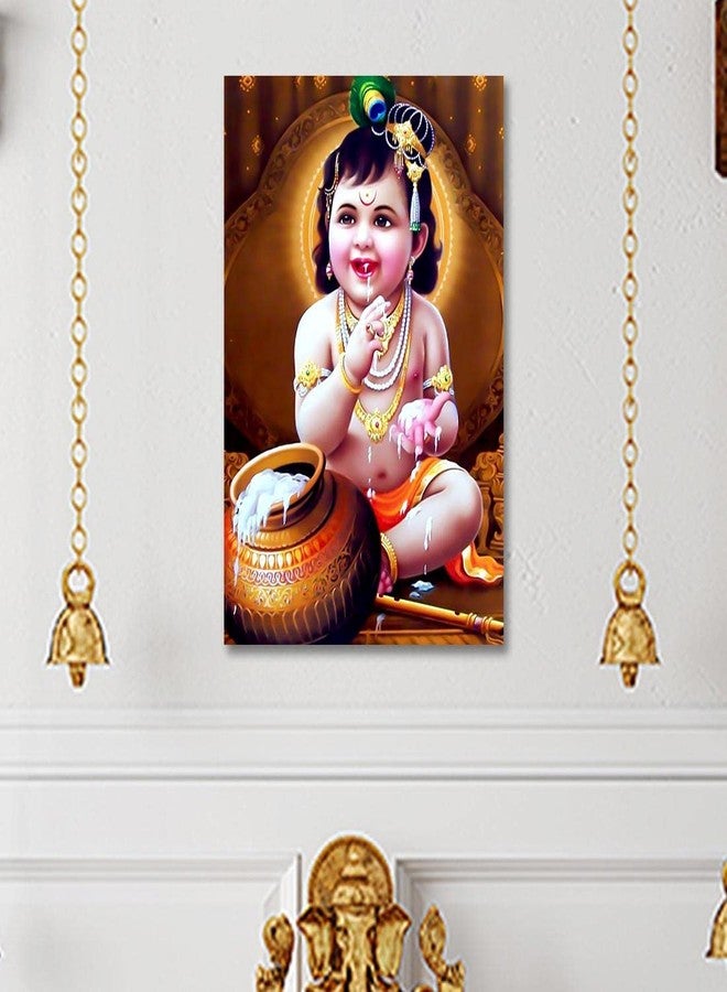 100Yellow® Paper Bal Krishna Poster For Pregnant Women| Religious Bal Krishna God Posters For Room, Living Room, Posters For Bedroom, Mandir Room Walls (12 X 18 Inches)|(Multicolor) - Image 3