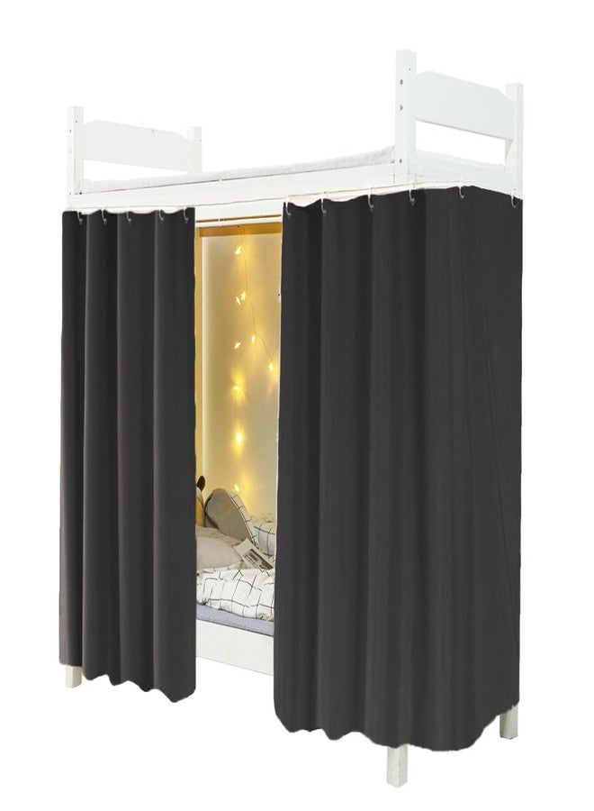 Teanea 2pcs 100% Blackout Bottom Bunk Bed Curtains Privacy Canopy Twin Size for Home Dorm, Black - Image 1