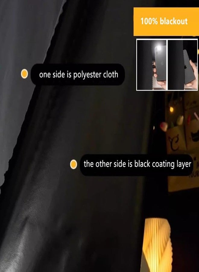 Teanea 2pcs 100% Blackout Bottom Bunk Bed Curtains Privacy Canopy Twin Size for Home Dorm, Black - Image 2