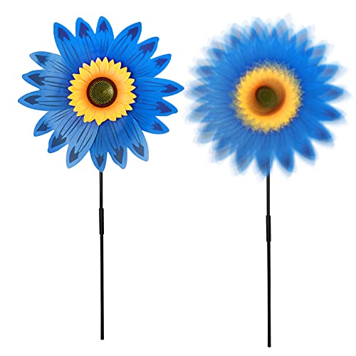 Yolyoo 6pcs Sunflower Lawn Pinwheels Wind Spinners Large Windmill Pinwheel for Garden,Yard, Party Outdoor Decor (Sunflower Pinwheels) - Image 4