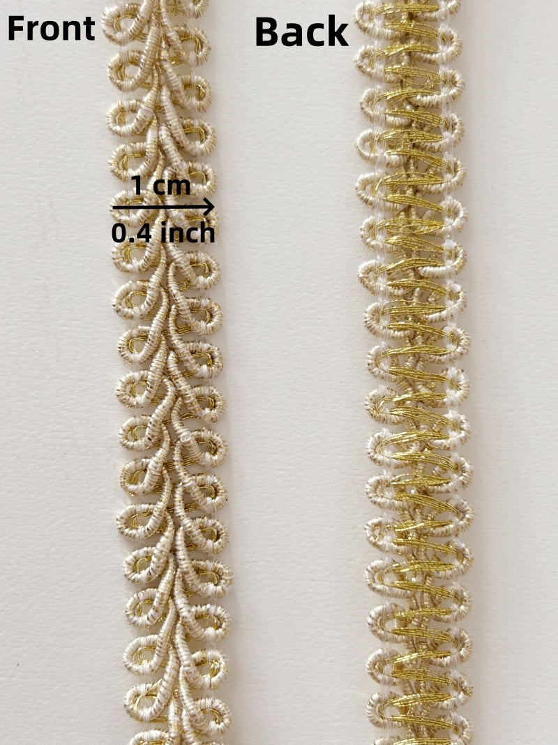 Autupy 10 Yards Gold Braid Lace Trim 0.4 Inch Gimp Braid Trim for Wedding Bridal Costume Sewing DIY Crafts Clothing - Image 3