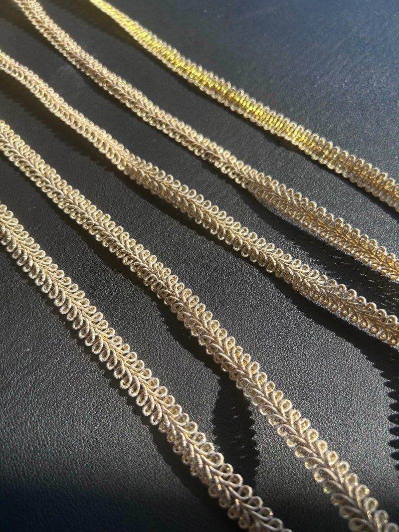 Autupy 10 Yards Gold Braid Lace Trim 0.4 Inch Gimp Braid Trim for Wedding Bridal Costume Sewing DIY Crafts Clothing - Image 4