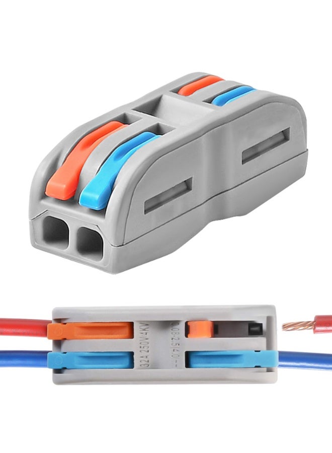 سانموجيد صواميل موصلات الأسلاك، 50 قطعة من موصلات الأسلاك المدمجة ذات الموصلين مع قاعدة ثابتة، 2 وصلات خطية للدائرة، 28-12 AWG - Image 2