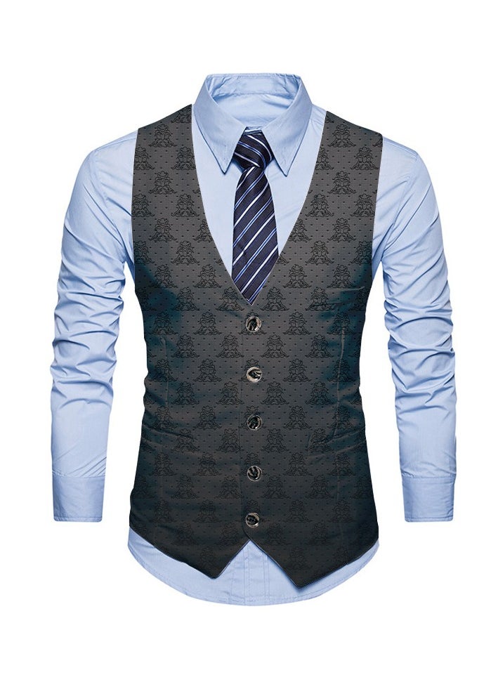 KUYING New Fashionable Personalized Printed Men's Suit Vest  - Image 1