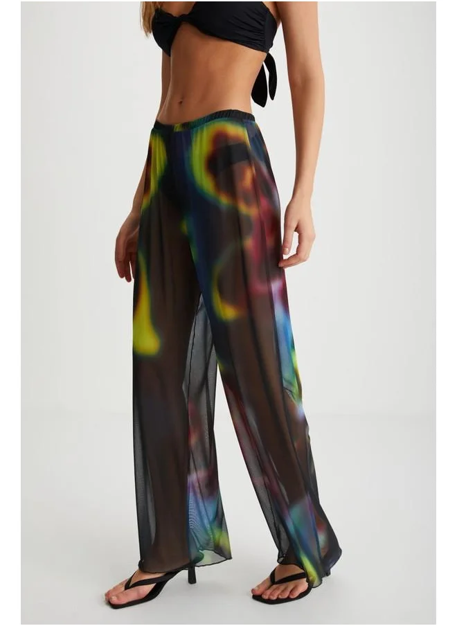 GRIMELANGE Grimelange Arista Women's Summer Tulle Blue - Yellow Pants