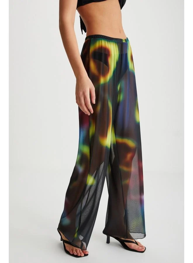 GRIMELANGE Grimelange Arista Women's Summer Tulle Blue - Yellow Pants