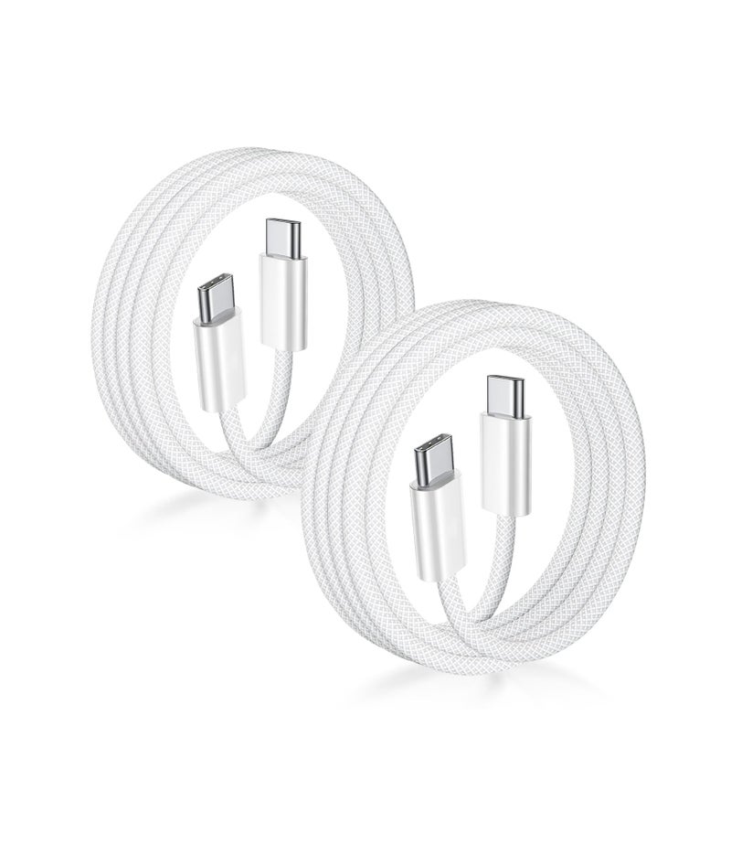 عيد الفصح . كابل USB C إلى USB C 【معتمد من Apple MFi】 2 متر 2 عبوة 60 واط (3 أمبير) كابل شاحن نوع C شحن سريع متشابك متوافق مع iPhone 17/17 Air/17/16/15/15 Pro/15 Pro Max/15 Plus، iPad Pro 2020، iPad Air 4، Samsung Galaxy S23، (2 متر، 2 عبوة) - Image 1