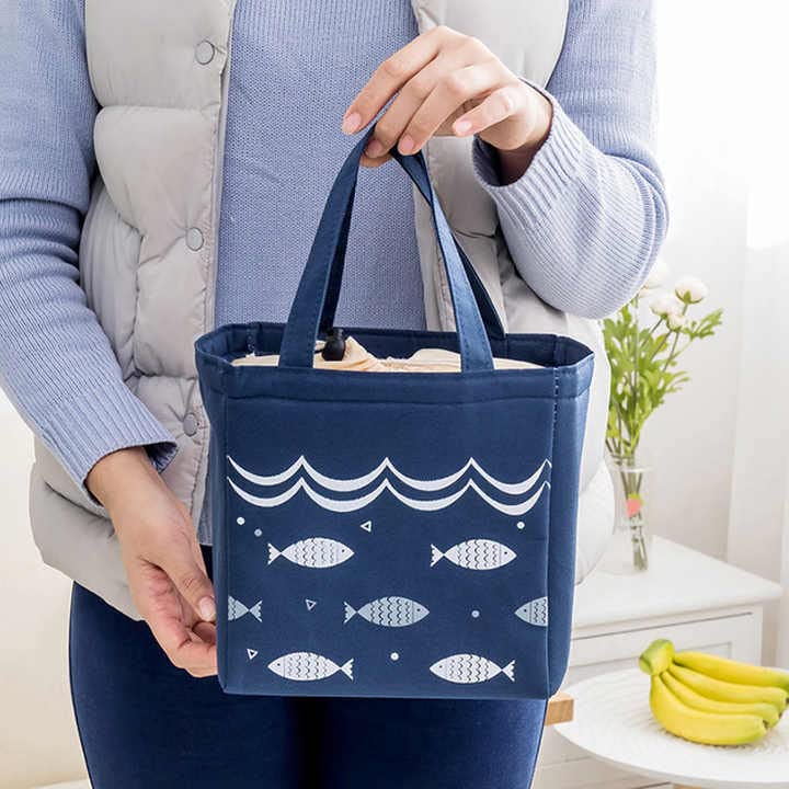 AZOD AZOD Lunch Bag for Kids,Cartoon Cute Lunch Box Bags,Portable Large Capacity Lunch Tote Bag,Fun Insulation Reusable Leakproof Keep Warm Bag for Men Women School Picnic (White Colour)  - Image 4