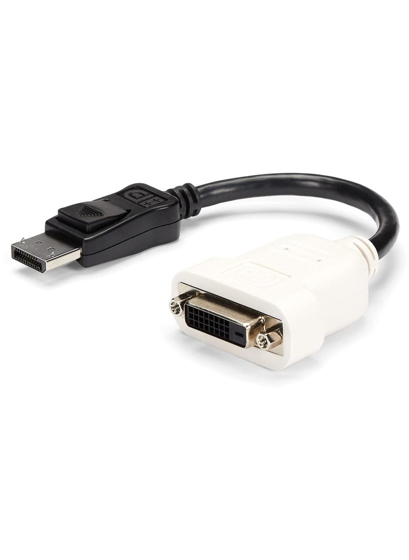 Startech.com StarTech.com DisplayPort to DVI Adapter - DisplayPort to DVI-D Adapter/Video Converter - 1080p - DP 1.2 to DVI Monitor/Display Cable Adapter Dongle - DP to DVI Adapter - Latching DP Connector (DP2DVI)  - Image 1