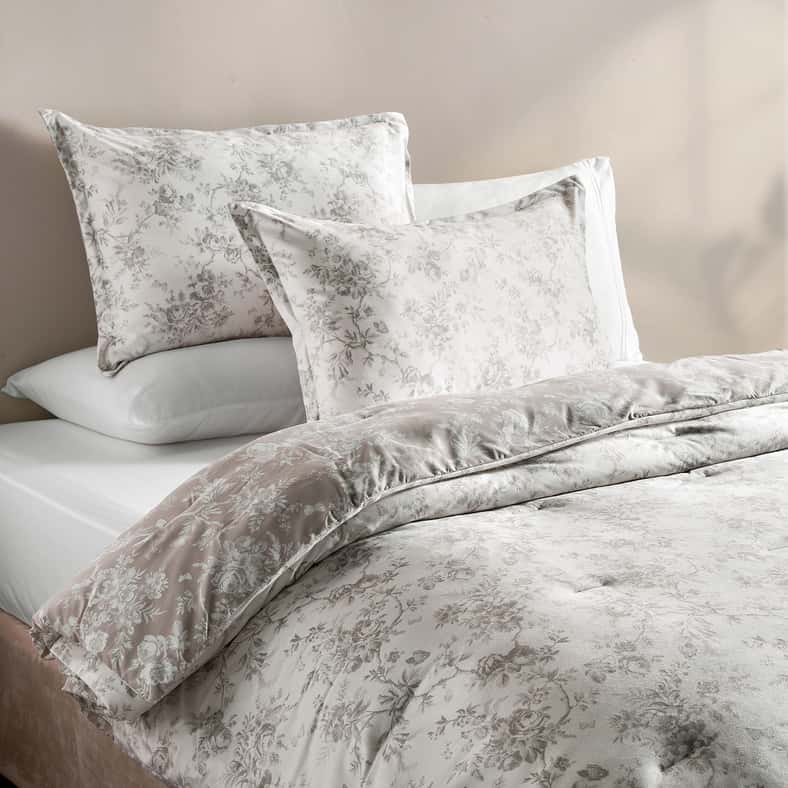 Pan Home طقم لحاف كامل من 3 قطع من المخمل المطبوعة أبيليا 160x220 سم - بيج - Image 4