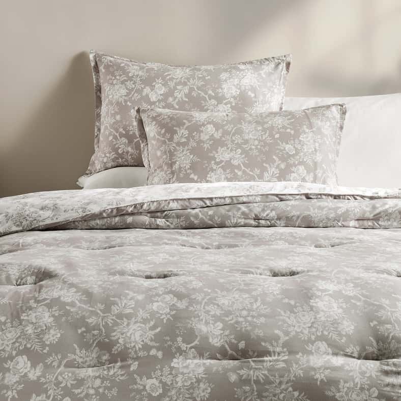 Pan Home طقم لحاف كامل من 3 قطع من المخمل المطبوعة أبيليا 160x220 سم - بيج - Image 5