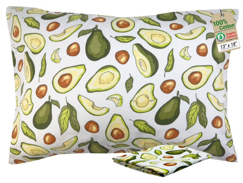 ZPECC Toddler Pillow with Pillowcase - 13x18 Organic Cotton Small Kids Pillow, Soft Breathable Bed Pillows for Sleeping Travel School Nap(Intended for Age 2 and up) Avocado - Image 1
