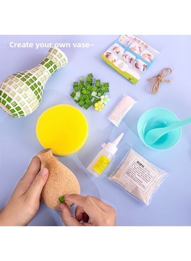 Beauenty Mosaic Vase Decorations DIY Handmade Creative Material Package Children's Day Parent-Child Activity Gift-Color:Colorful Red (excluding Flower Arrangement) Color Box  - Image 5