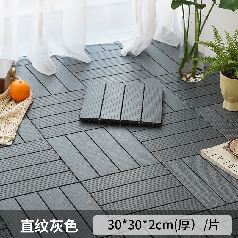 Plastic assembled floor self-assembled balcony terrace floor plastic floor imitation wood plastic floor plastic wood floor manufacturer Straight-Gray
