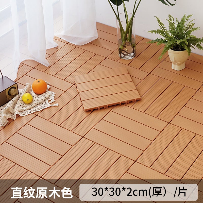 Plastic assembled floor self-assembled balcony terrace floor plastic floor imitation wood plastic floor plastic wood floor manufacturer Straight-Gray - Image 2