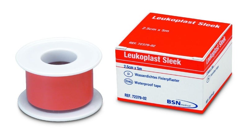 BSN Medical 7237902 Leukoplast Sleek High Strength Waterproof Adhesive Tape Tan 25cm x 5m Pack of 12