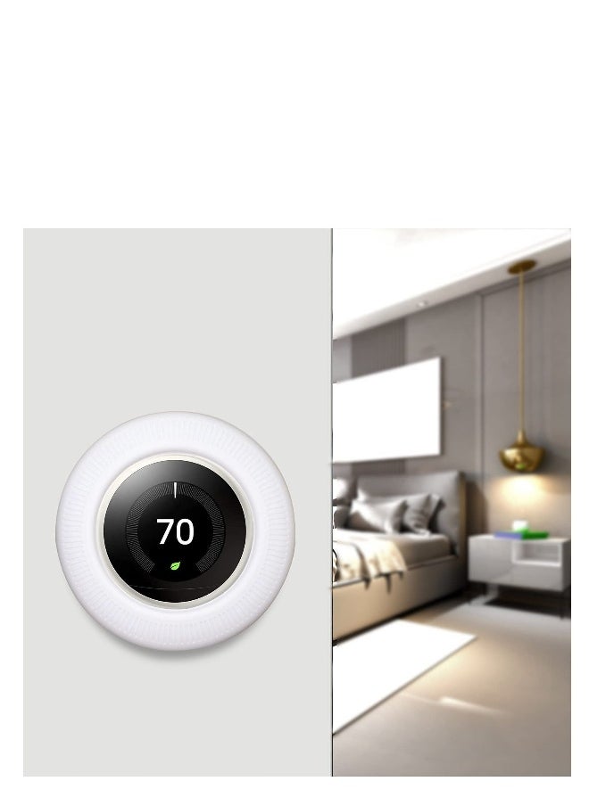 Generic - Silicone Wall Plate Cover for Google Nest Learning Thermostat 1st/2nd/3rd Bracket Mount | Easy Installation | Fingerprint Resistant | Elegant Design (White) - Image 1