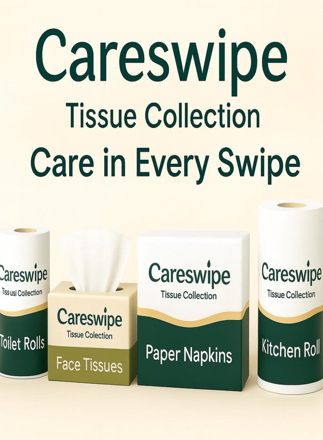 Careswipe 2 Ply Kitchen Tissue Rolls | 360 Pulls | 60 Kitchen Towels X 6 Rolls | Soft And Highly Absorbent | 100% Natural Virgin Cellulose Fiber - Image 3