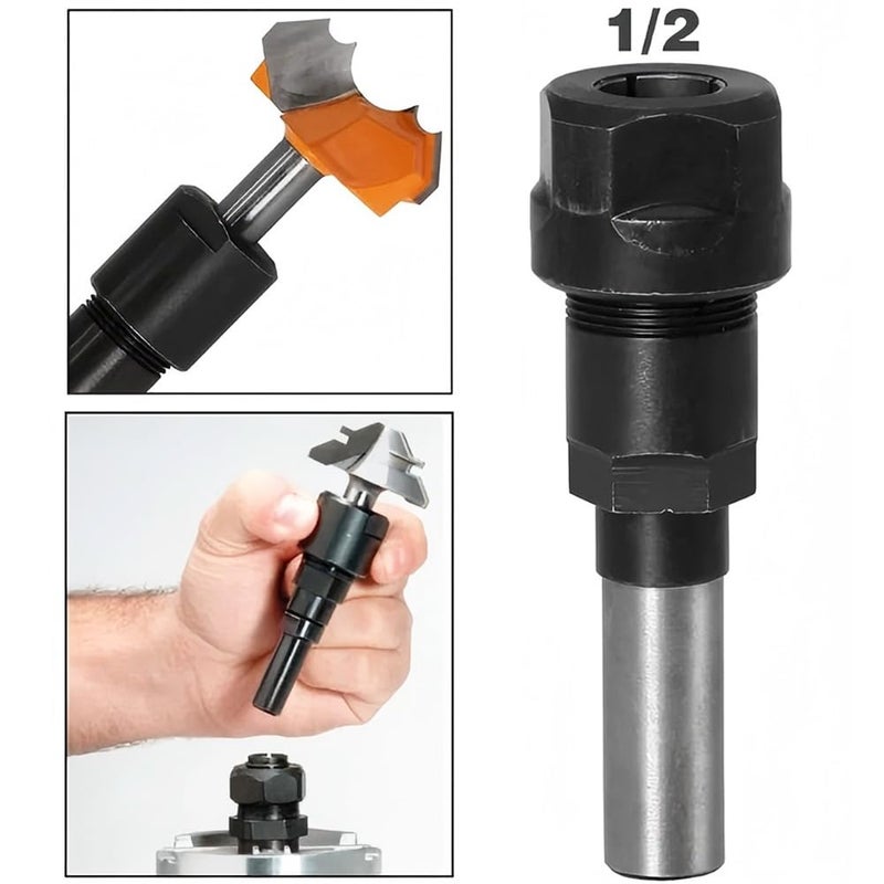 Wolfride 1/2-Inch Shank Router Bit Collet Extension, Adapter for 1/2-inch Shank Bits - Image 3