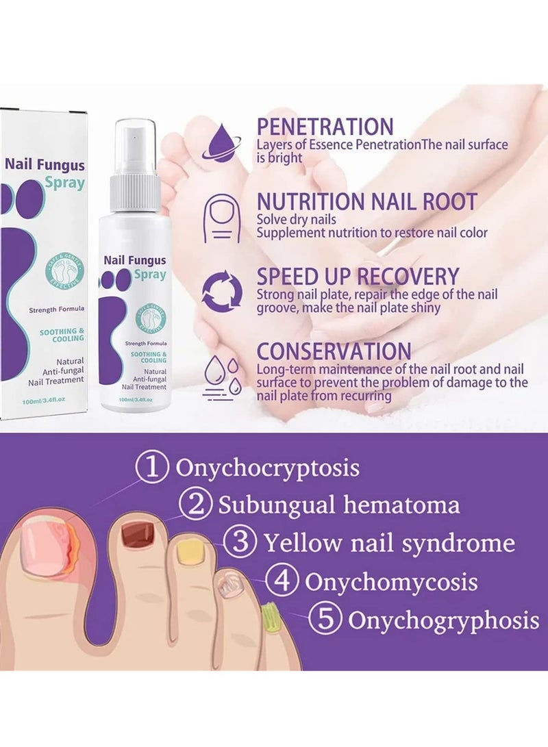 BORTONY Nail Fungas Repair, Fungal Nail Treatment for Toenails Soothing & Cooling Anti-fungal Spray For Men & Women Feet Infections Nail Fungas Spray and Strengthener 100ml - Image 4