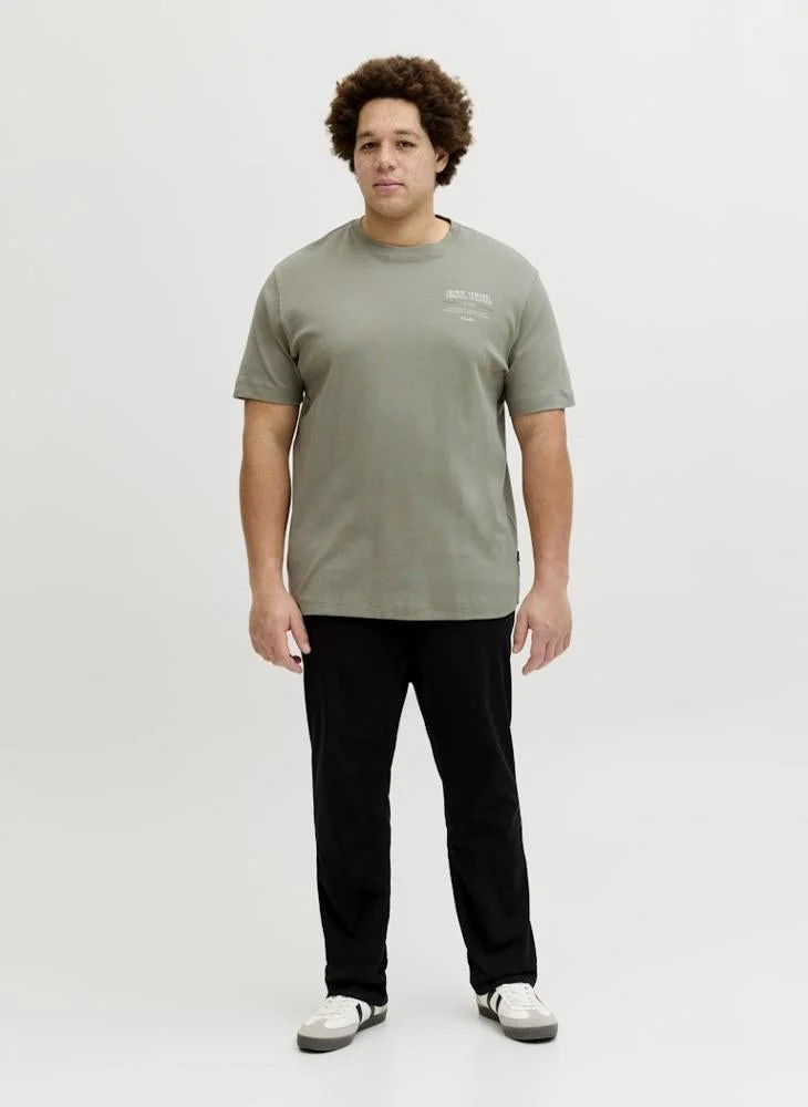JACK & JONES  Plus Size Logo Crew Neck T-Shirt for Men | Best Price UAE