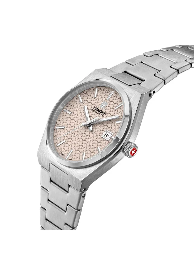 Hanowa Lancy Rose pink Dial Silver Stainless Steel Bracelet Watch for Women 36mm