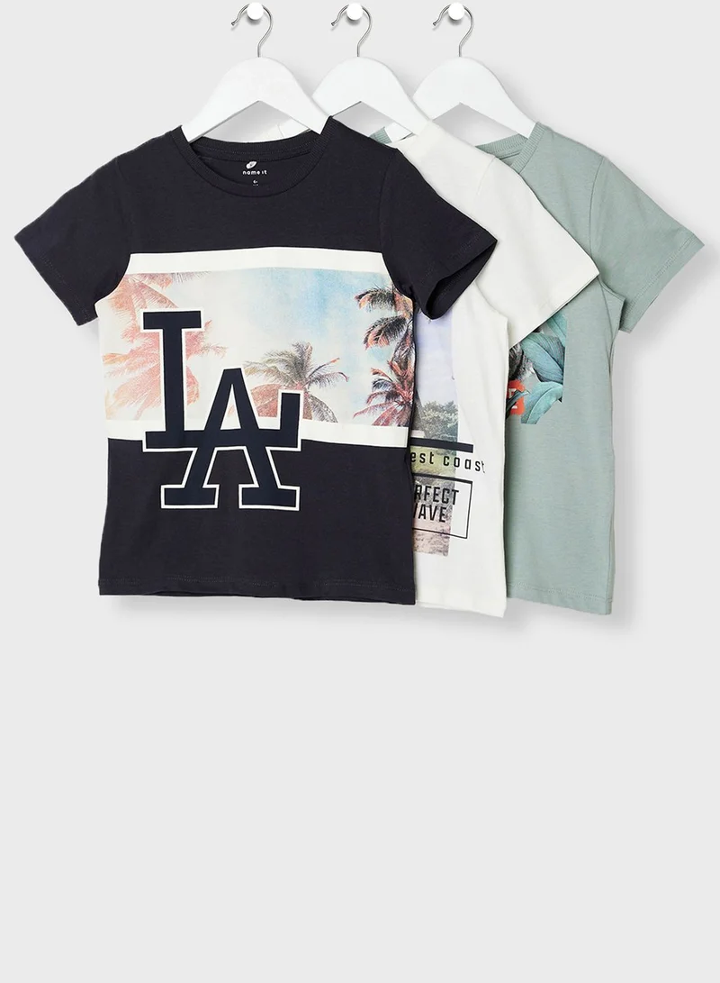 NAME IT Kids 3 Pack Graphic Print T-Shirt