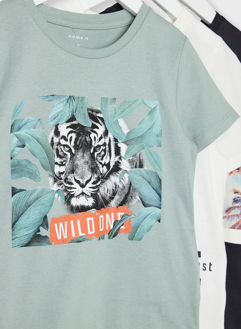 NAME IT Kids 3 Pack Graphic Print T-Shirt