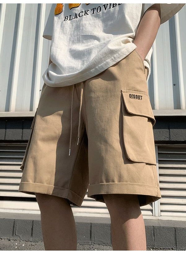 Generic - Casual Shorts Men Summer Outdoor Wear Thin Mid-pants Trendy Loose Five-point Work Pants Trendy Sports Large Pants Clothing Khaki - Image 1