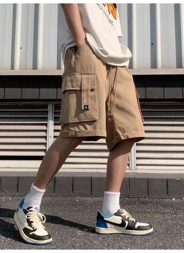Generic - Casual Shorts Men Summer Outdoor Wear Thin Mid-pants Trendy Loose Five-point Work Pants Trendy Sports Large Pants Clothing Khaki - Image 1