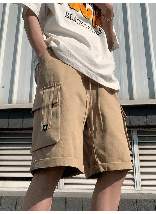 Generic - Casual Shorts Men Summer Outdoor Wear Thin Mid-pants Trendy Loose Five-point Work Pants Trendy Sports Large Pants Clothing Khaki - Image 1