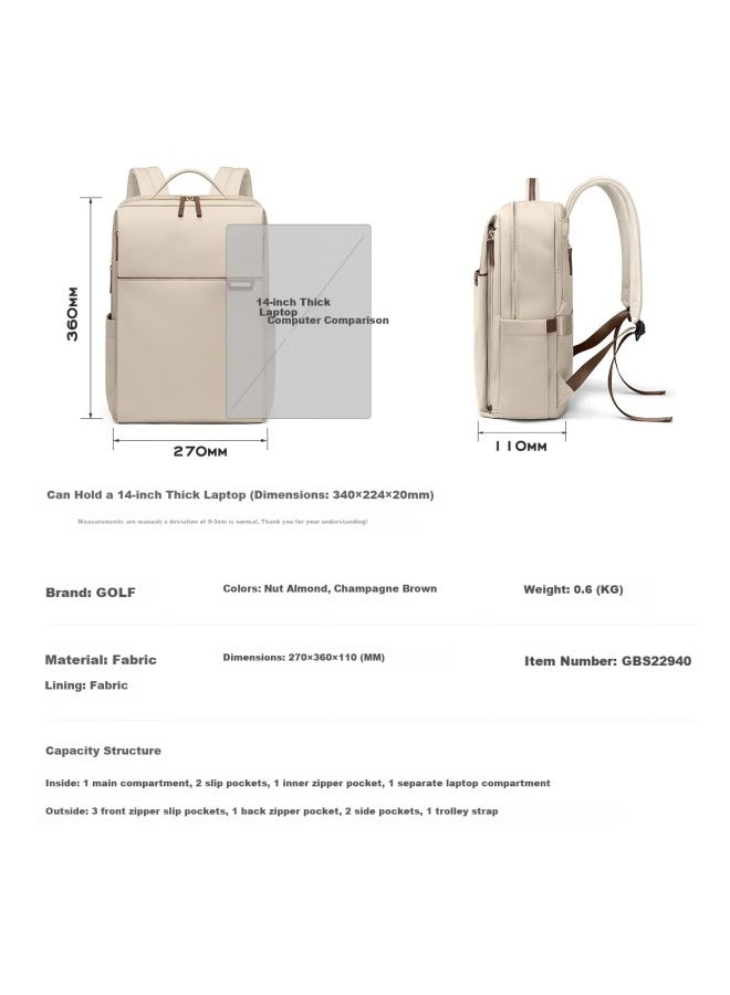 Golf Business Backpack For Women 14-inch Laptop Bag Travel Backpack Student School Bag Huawei Gift For Girlfriend - Image 4