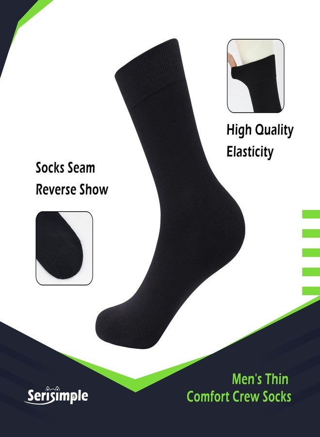 SERISIMPLE Viscose Bamboo Dress Men Sock Thin Soft Crew Anti Odor Lightweight Sock Breathable Comfort Cool soft Sock 5 Pairs (US, Alpha, Large, Regular, Regular, Black) - Image 5