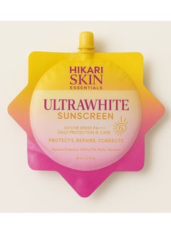 Hikari Hikari Skin Essentials UltraWhite Sunscreen SPF 60 PA+++ – Brightening UV/UVB Protection Cream | Oil-Free Daily Sunblock | Protects, Repairs & Corrects | 15ml Travel Pack  - Image 1