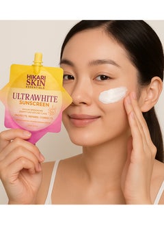 Hikari Hikari Skin Essentials UltraWhite Sunscreen SPF 60 PA+++ – Brightening UV/UVB Protection Cream | Oil-Free Daily Sunblock | Protects, Repairs & Corrects | 15ml Travel Pack  - Image 2